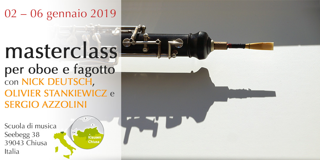 Masterclass per oboe e fagotto con Nick Deutsch e Sergio Azzolini