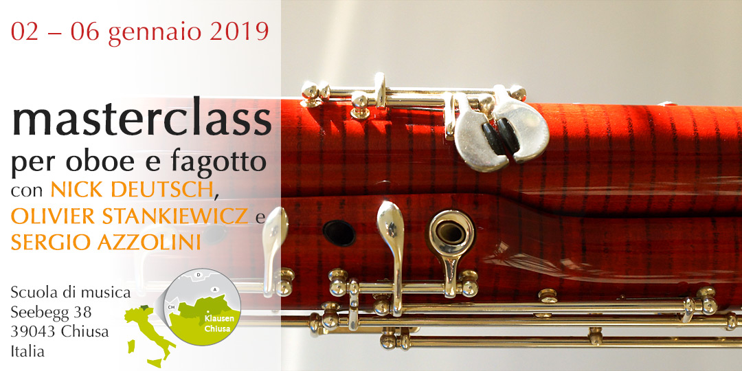 Masterclass per oboe e fagotto con Nick Deutsch e Ole Christian Dahl